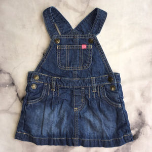 CARTER’S Baby Girl Denim Dress Overalls | Size 12M